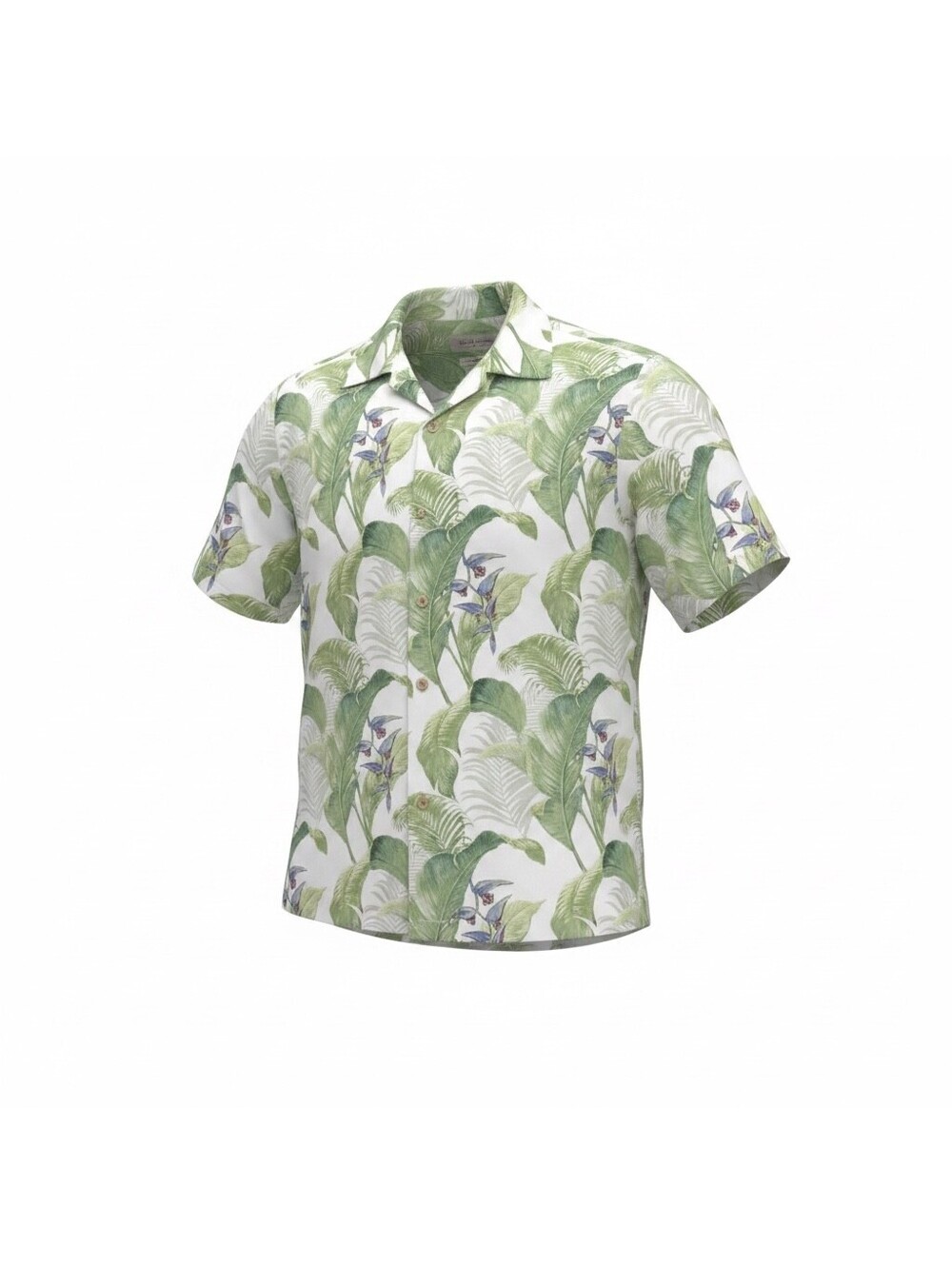 Tommy Bahama Men’s L Silk Hawaiian Shirt Green Floral Short Sleeve